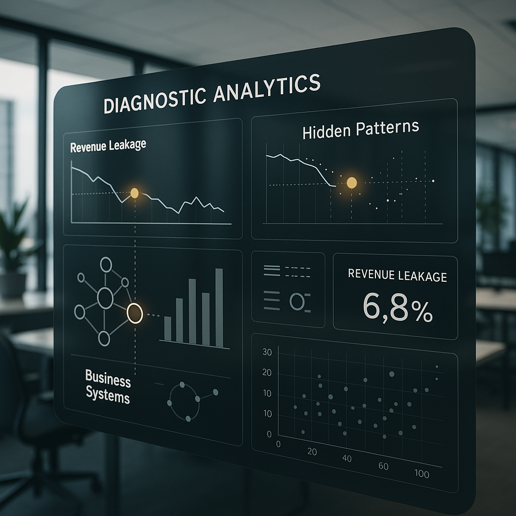 A sleek dashboard interface displaying diagnostic